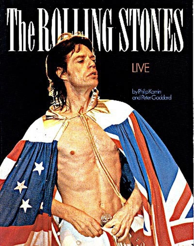 A poster of the rolling stones in concert.
